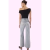 Kadın Pamuk Denim Jean Pantolon Yüksek Bel Geniş Paça Düz Desen Günlük Stil Modern Tasarım