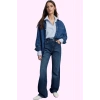 Kadın Pamuk Denim Jean Pantolon Yüksek Bel Geniş Paça Günlük Stil Yaz Aylarının Vazgeçilmezi