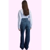 Kadın Pamuk Denim Jean Pantolon Yüksek Bel Geniş Paça Günlük Stil Yaz Aylarının Vazgeçilmezi