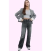 Kadın Pamuk Denim Jean Pantolon Yüksek Bel Geniş Paça Rahat Kalıp Yaz Aylarının Vazgeçilmezi