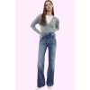 Kadın Pamuk Denim Jean Pantolon Yüksek Bel Geniş Paça Rahat Kalıp Yaz Aylarının Vazgeçilmezi