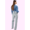 Kadın Pamuk Denim Jean Pantolon Yüksek Bel Geniş Paça Rahat Kalıp Yaz Aylarının Vazgeçilmezi