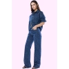 Kadın Pamuk Denim Jean Pantolon Yüksek Bel Geniş Paça Zebra Desenli Tüm Sezon Günlük Kullanım