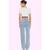 Kadın Pamuk Denim Jean Yüksek Bel Geniş Paça Günlük ve Şık Stil Yaz Aylarının Vazgeçilmezi