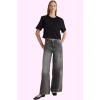 Kadın Pamuk Denim Kot Pantolon Normal Bel Baggy Geniş Paça Günlük Kullanım Kaliteli Malzeme