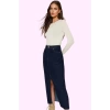 Kadın Pamuk Denim Maxi Etek Düz Desen Normal Bel Casual Stil Günlük Kullanım Modern Tasarım