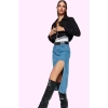 Kadın Pamuk Denim Midi Etek Düz Desenli Kalem Kalıp Günlük Casual Tarz Yaz Aylarının Vazgeçilmezi