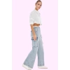 Kadın Pamuk Denim Pantolon Renk Yüksek Bel Geniş Paça Casual Günlük Kullanım Modern Tasarım