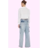 Kadın Pamuk Denim Pantolon Renk Yüksek Bel Geniş Paça Casual Günlük Kullanım Modern Tasarım