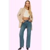 Kadın Pamuk Denim Pantolon Yüksek Bel Geniş Paça Günlük Kullanım İçin Mükemmel Özel Günler