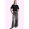Kadın Pamuk Denim Pantolon Yüksek Bel Wide Leg Günlük Stil Hafta Sonu Yaz Aylarının Vazgeçilmezi