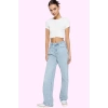 Kadın Pamuk Denim Pantolon Yüksek Bel Wide Leg Model Tüm Sezon Günlük Kullanım Özel Günler