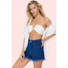 Kadın Pamuk Denim Şort Renk Normal Bel Straight Kalıp Yazlık Plaj Kombinleri Günlük Kullanım