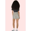 Kadın Pamuk Denim Şort Yüksek Bel City Short Kalıp Geniş Paça Çok Leopar Desenli Günlük Kombinler