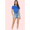 Kadın Pamuk Denim Şort Yüksek Bel Geniş Paça Yırtıklı Yaz Günlük Hafta Sonu Modern Tasarım