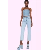 Kadın Pamuk Denim Straight Jean Pantolon Yüksek Bel Günlük Kullanım Yaz Aylarının Vazgeçilmezi