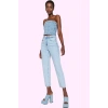 Kadın Pamuk Denim Straight Jean Pantolon Yüksek Bel Günlük Kullanım Yaz Aylarının Vazgeçilmezi