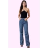 Kadın Pamuk Denim Wide Leg Jean Yüksek Bel Rahat Günlük Stil Hafta Sonu Yaz Aylarının Vazgeçilmezi