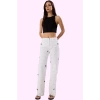 Kadın Pamuk Denim Wide Leg Pantolon Normal Bel Düz Desen Rahat Günlük Kullanım Özel Günler