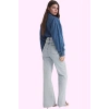 Kadın Pamuk Denim Yüksek Bel Wide Leg Pantolon Casual Stil Günlük Kullanım Kaliteli Malzeme