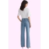 Kadın Pamuk Jean Pantolon Yüksek Bel Geniş Paça Casual Stil Günlük Kullanım Modern Tasarım