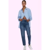 Kadın Pamuk Mom Jean Denim Pantolon Yüksek Bel Regular Boy Günlük Kullanım Kaliteli Malzeme