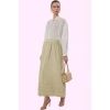 Kadın Pamuk Polyester Maxi Kloş Etek Dantel Detaylı Tüm Sezon Günlük Kullanım Modern Tasarım