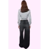 Kadın Pamuk Rigid Dokuma Wide Leg Jean; Yüksek Bel Uzun Boy Günlük Yaz Aylarının Vazgeçilmezi