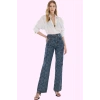 Kadın Pamuklu Baskılı Denim Wide Leg Pantolon Günlük Şıklık Hafta Sonu Yaz Aylarının Vazgeçilmezi