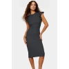 Kadın Pamuklu Bodycon Midi Elbise Volanlı Kollu Rahat Günlük Trend Tasarım Seçkin Malzeme