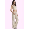 Kadın Pamuklu Çiçekli Desenli Wide Leg Jean Pantolon Günlük Kullanım Yaz Aylarının Vazgeçilmezi