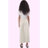 Kadın Pamuklu Denim Culotte Pantolon Yüksek Bel Geniş Paça Günlük Kombinler Modern Tasarım