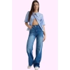 Kadın Pamuklu Denim Geniş Paça Pantolon Rahat Kesim Günlük Kullanım Yaz Aylarının Vazgeçilmezi