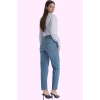 Kadın Pamuklu Denim Jean Mom Kalıp Uzun Boy Geniş Paça Günlük Şıklık Yaz Aylarının Vazgeçilmezi