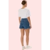 Kadın Pamuklu Denim Şort Etek Düz Desen Geniş Paça Rahat Yazlık Yaz Aylarının Vazgeçilmezi