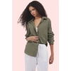 Kadın Pamuklu Düz Desenli Uzun Kollu Basic Gömlek Rahat Günlük Stil Yaz Aylarının Vazgeçilmezi