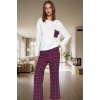 Kadın Pamuklu Ekoseli Pijama Takımı Rahat Ev Giyim Seçkin Malzeme Dayanıklı