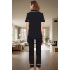 Kadın Pamuklu Kuzu Baskılı Regular Kalıp Kısa Kollu Pijama Takımı Profesyonel Görünüm
