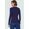 Kadın Pamuklu Örme Bluz Dik Yaka Uzun Kollu Dayanıklı Malzeme Modern Stil