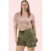 Kadın Pamuklu Örme Şort Büyük Beden Yüksek Bel Casual Stil Günlük Kullanım Kaliteli Malzeme