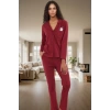 Kadın Pamuklu Regular Kalıp Uzun Kollu Pijama Takımı Günlük Kullanım İçin Kaliteli İşçilik