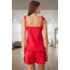 Kadın Pamuklu V Yaka Kolsuz Pijama Takımı Rahat Kullanım Modern Stil Yüksek Kalite
