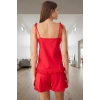 Kadın Pamuklu V Yaka Kolsuz Pijama Takımı Rahat Kullanım Modern Stil Yüksek Kalite