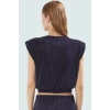 Kadın Pilise Örme Kısa Kollu Crop Bluz ve Etek Takım Yaz Koleksiyonu Dayanıklı Malzeme