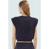 Kadın Pilise Örme Kısa Kollu Crop Bluz ve Etek Takım Yaz Koleksiyonu Dayanıklı Malzeme