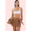 Kadın Plaj Şort Etek Viskoz Poliamid Polyester Çizgili Yüksek Bel Yaz Aylarının Vazgeçilmezi
