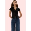 Kadın Polyester Gömlek Fitted Kalıp Kısa Kollu Yaka Yazlık Günlük Yaz Aylarının Vazgeçilmezi