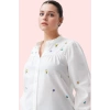 Kadın Polyester Uzun Kollu Dik Yaka Dokuma Gömlek Regular Casual Yaz Aylarının Vazgeçilmezi