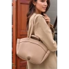 Kadın PU Deri Suni Süet Geniş Shopper Çanta Fermuarlı El ve Omuz Askılı Premium Kalite Uzun Ömürlü