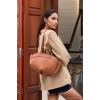 Kadın PU Deri Suni Süet Geniş Shopper Çanta Fermuarlı El ve Omuz Askılı Premium Kalite Uzun Ömürlü